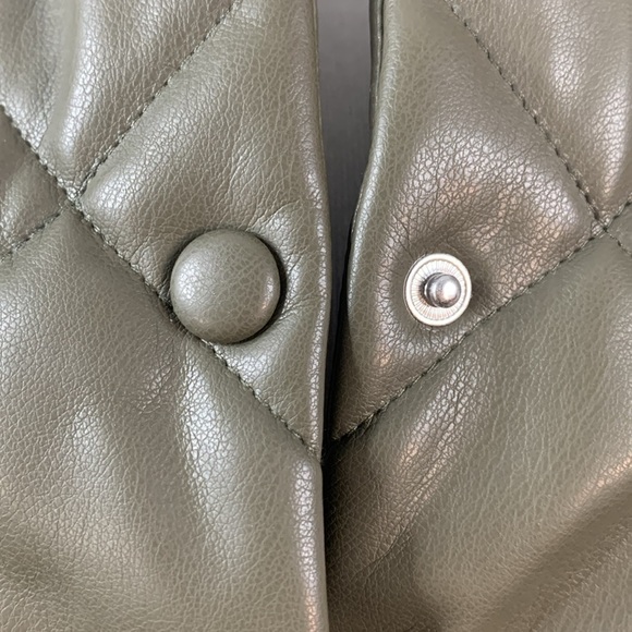 Calvin Klein Green Faux Leather Quilted Coat- NWT - Picture 10 of 17